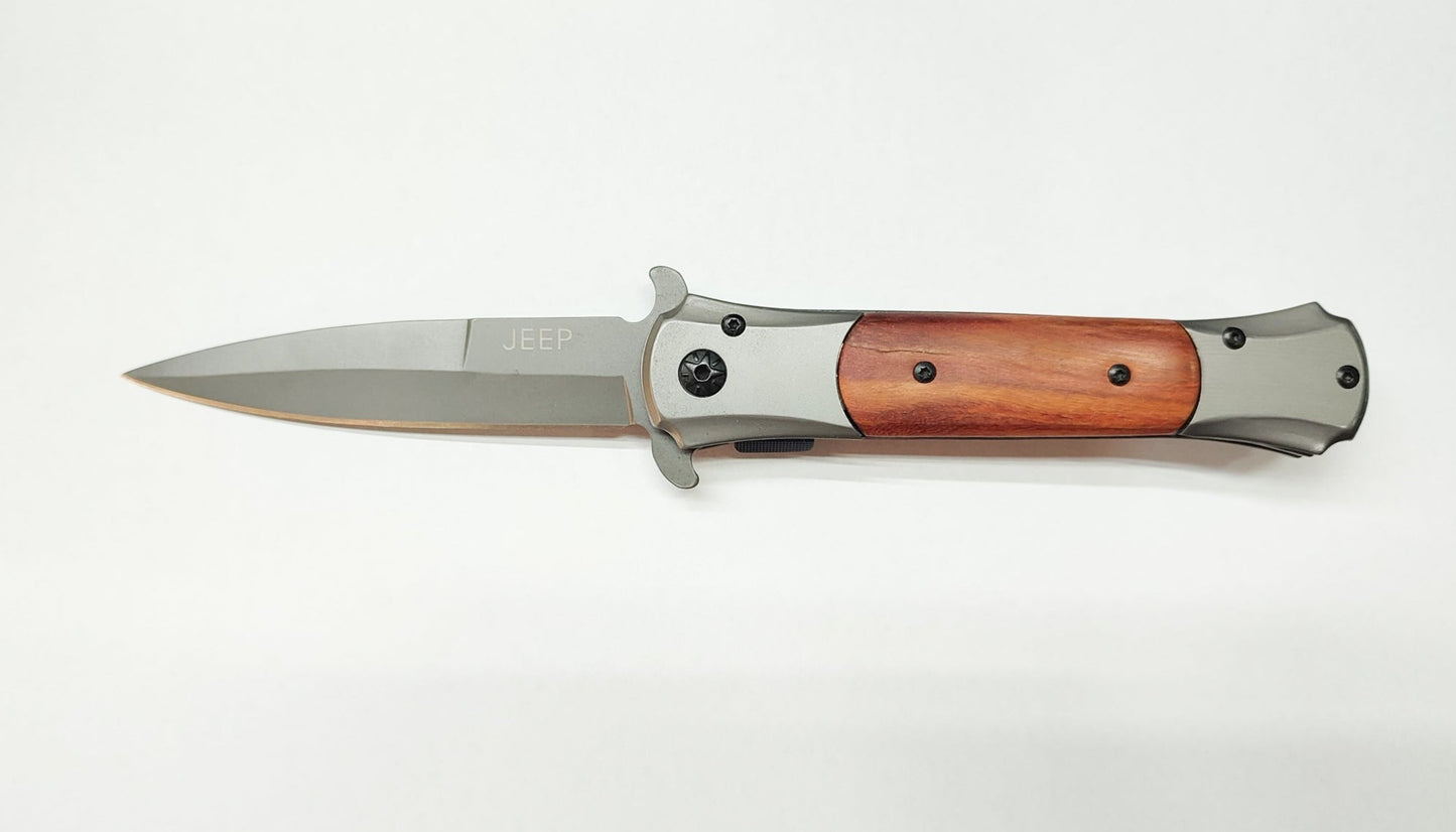 NDR Knives Wooden and Metal Handle Pocket Knife - 22 cm