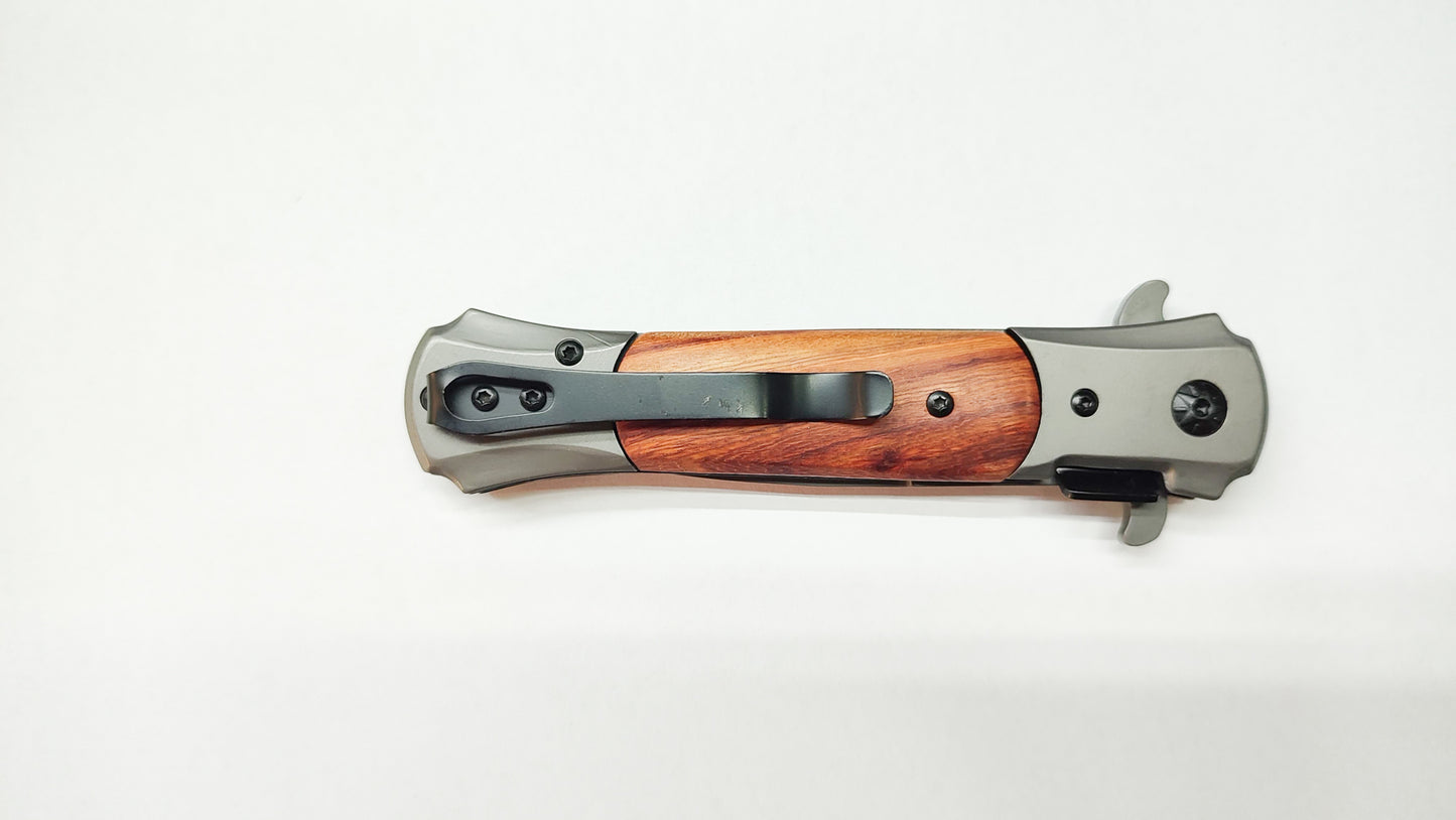 NDR Knives Wooden and Metal Handle Pocket Knife - 22 cm