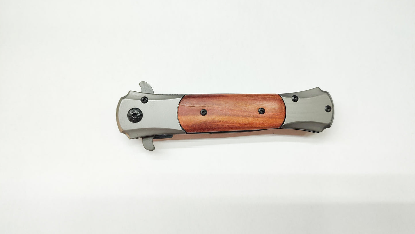 NDR Knives Wooden and Metal Handle Pocket Knife - 22 cm