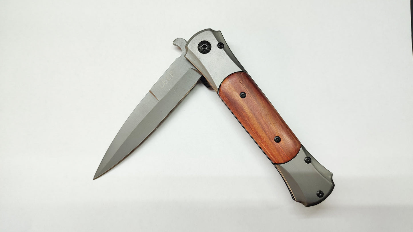 NDR Knives Wooden and Metal Handle Pocket Knife - 22 cm