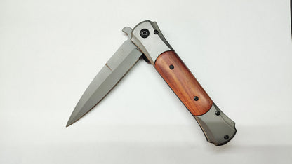 NDR Knives Wooden and Metal Handle Pocket Knife - 22 cm