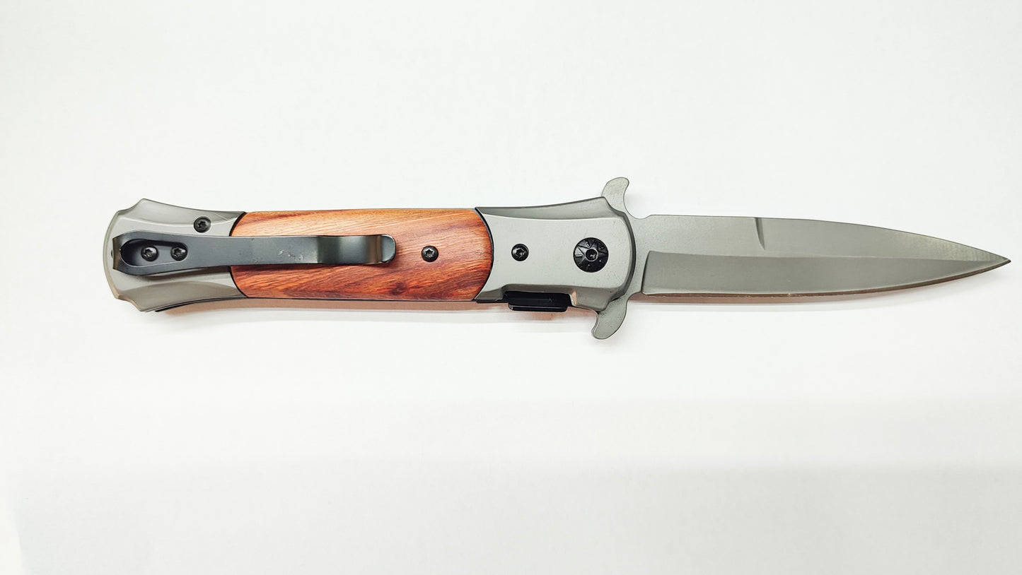 NDR Knives Wooden and Metal Handle Pocket Knife - 22 cm