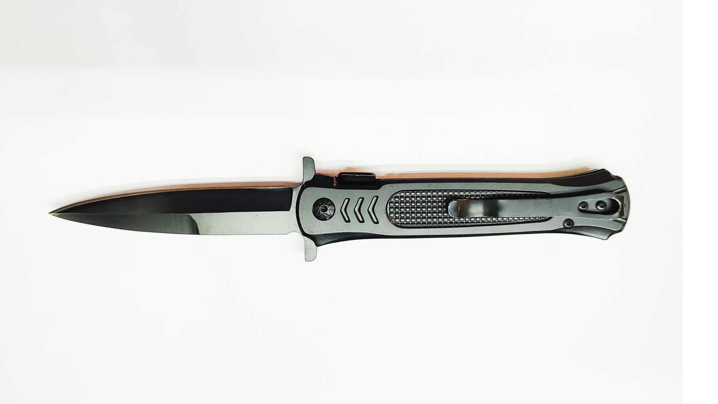 Jeep Siyah Metal ve Ahşap Saplı Çakı - Astar Kilitli - 22 cm - Kişiye Özel