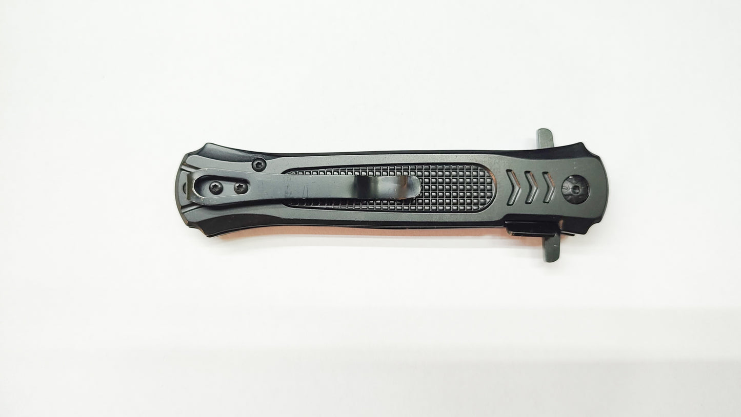 Jeep Siyah Metal ve Ahşap Saplı Çakı - Astar Kilitli - 22 cm - Kişiye Özel