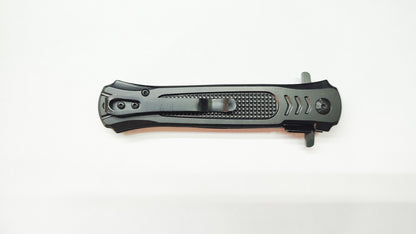 Jeep Siyah Metal ve Ahşap Saplı Çakı - Astar Kilitli - 22 cm - Kişiye Özel