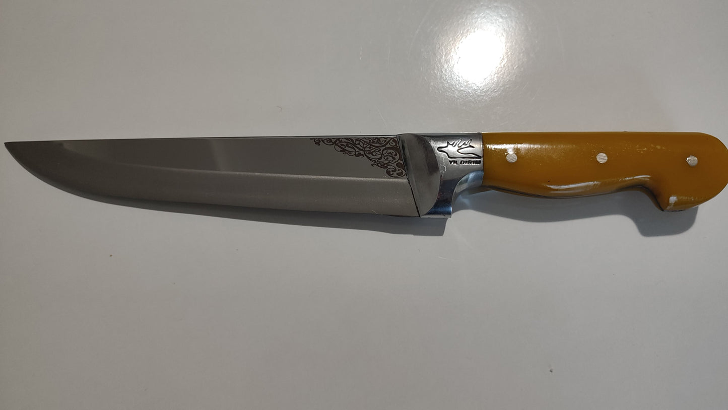 NDR Knives Alüminyum Önlüklü Renkli Pleksiglas Saplı Kasap Bıçağı - Mutfak Bıçağı - Et Bıçağı