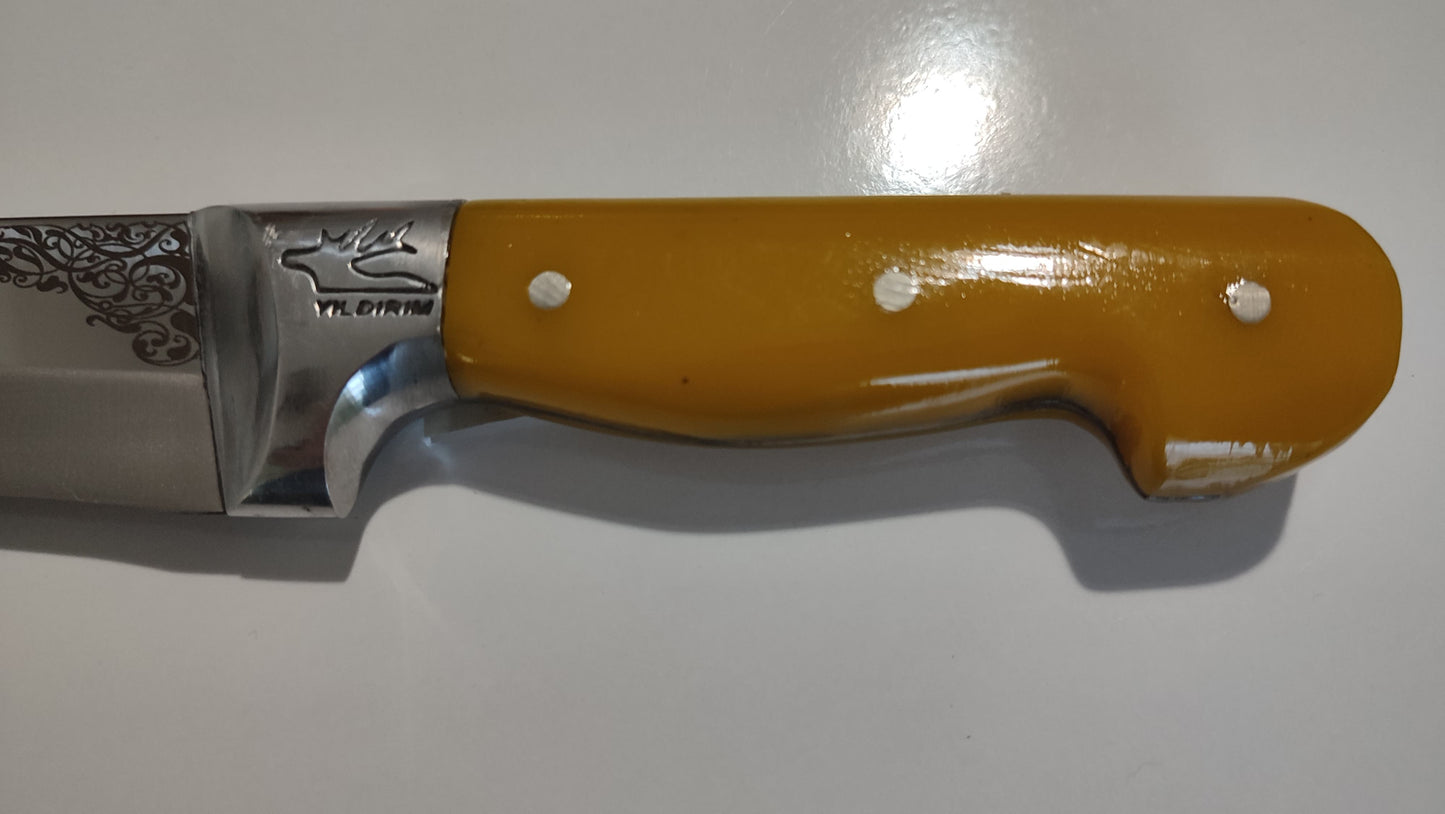 NDR Knives Alüminyum Önlüklü Renkli Pleksiglas Saplı Kasap Bıçağı - Mutfak Bıçağı - Et Bıçağı