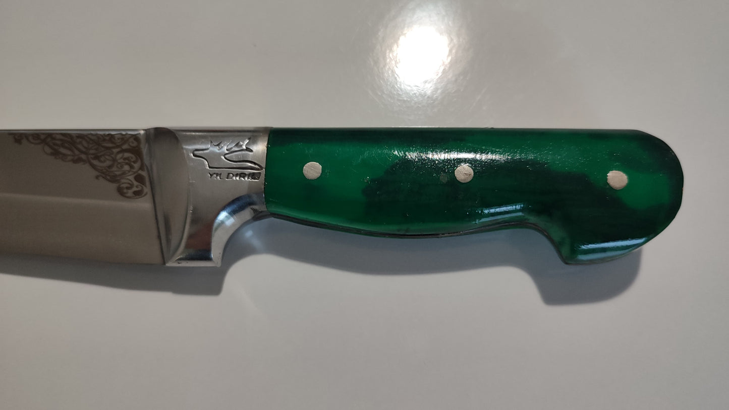 NDR Knives Alüminyum Önlüklü Renkli Pleksiglas Saplı Kasap Bıçağı - Mutfak Bıçağı - Et Bıçağı