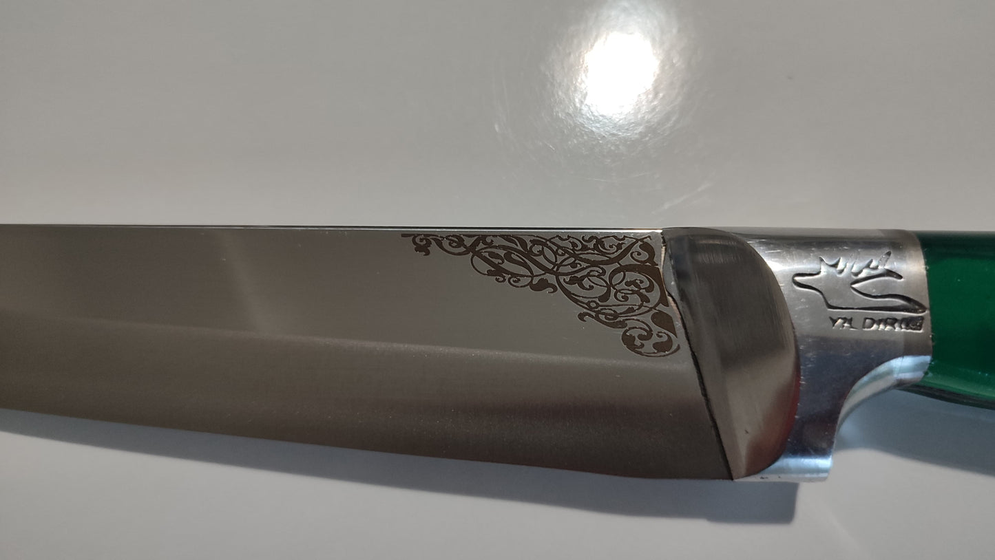 NDR Knives Alüminyum Önlüklü Renkli Pleksiglas Saplı Kasap Bıçağı - Mutfak Bıçağı - Et Bıçağı