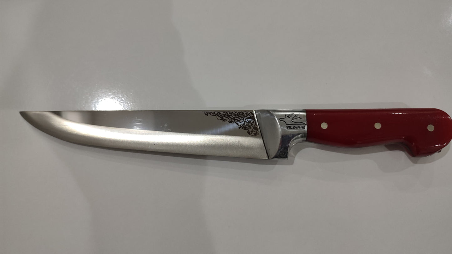 NDR Knives Alüminyum Önlüklü Renkli Pleksiglas Saplı Kasap Bıçağı - Mutfak Bıçağı - Et Bıçağı